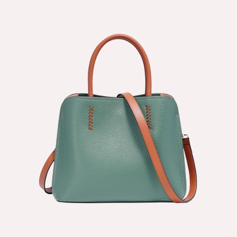 Genuine Leather Shopper Bag Designer Shoulder Bag-Handbags-Khaki-Free Shipping Leatheretro