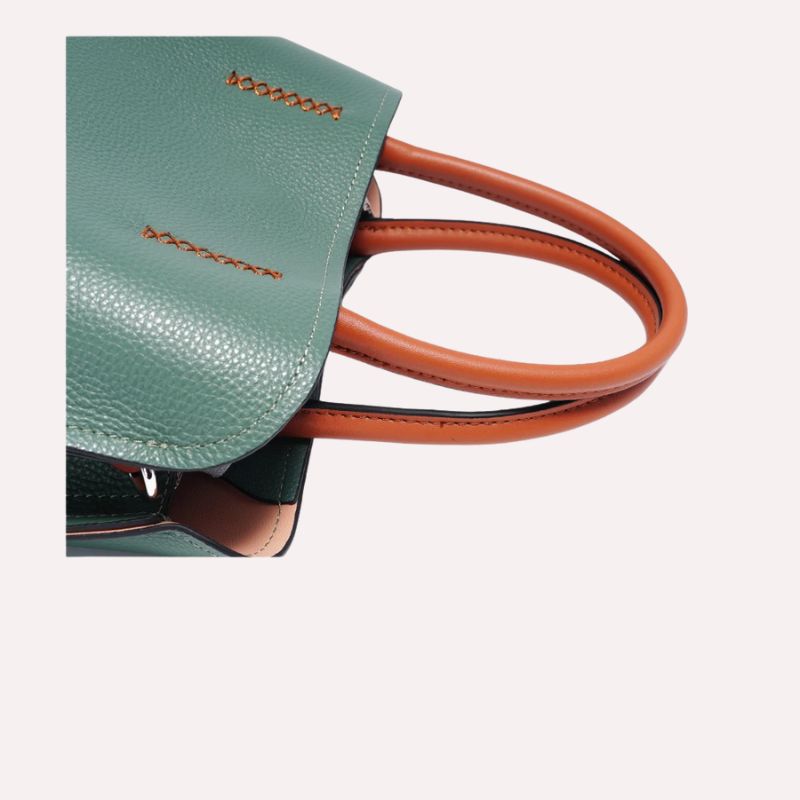 Genuine Leather Shopper Bag Designer Shoulder Bag-Handbags-Khaki-Free Shipping Leatheretro