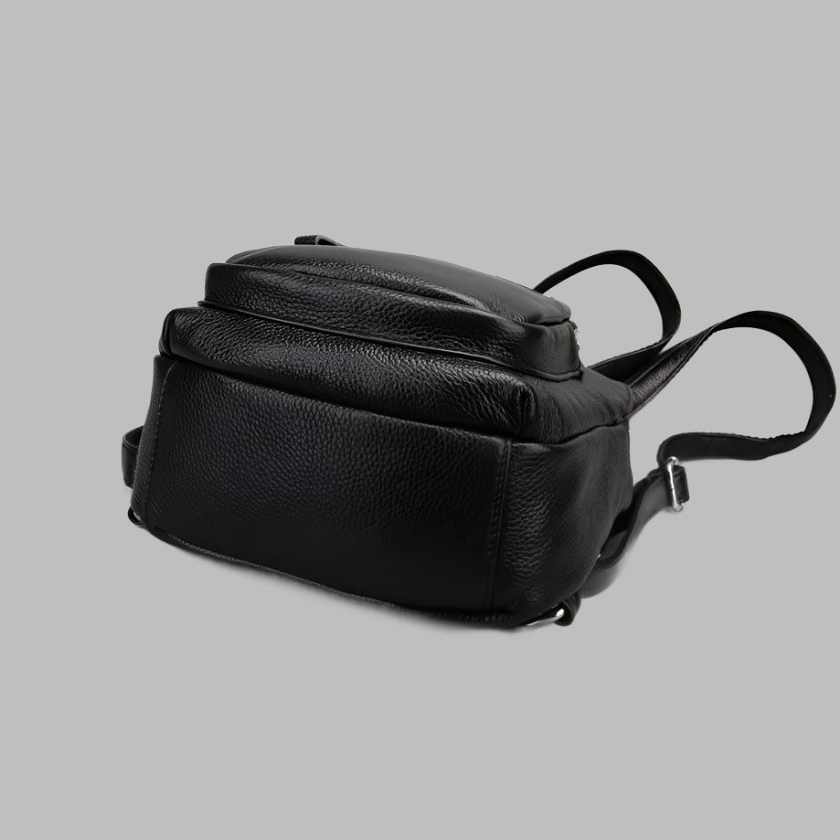 Genuine Leather Small Backpack Multi-Layer Anti-Theft Bag-Backpacks-Black-Free Shipping Leatheretro