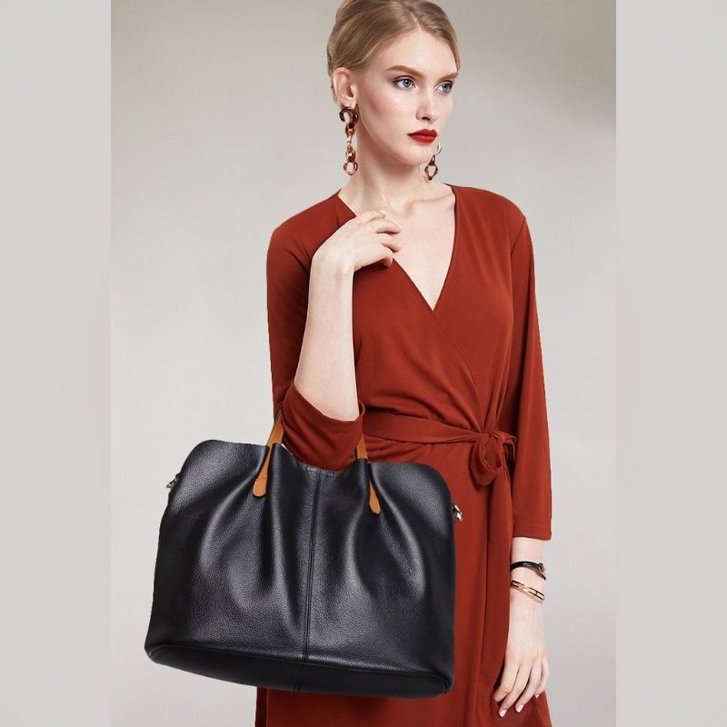 Genuine Leather Women Handbag-Handbags-Gray-Free Shipping Leatheretro