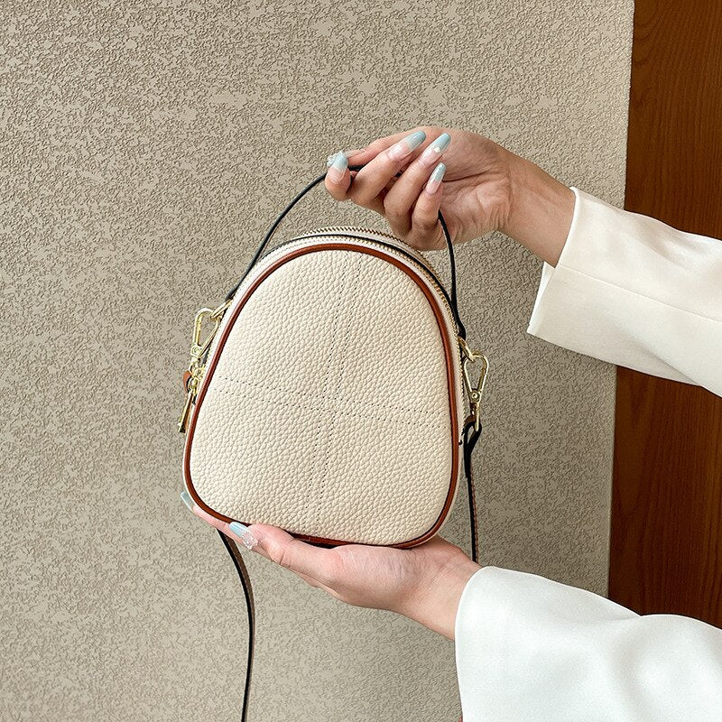 Genuine Leather Women's Small Shoulder Bag-Handbags-Off-White-Free Shipping Leatheretro