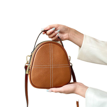 Genuine Leather Women's Small Shoulder Bag-Handbags-Black-Free Shipping Leatheretro
