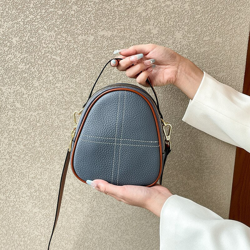 Genuine Leather Women's Small Shoulder Bag-Handbags-Black-Free Shipping Leatheretro