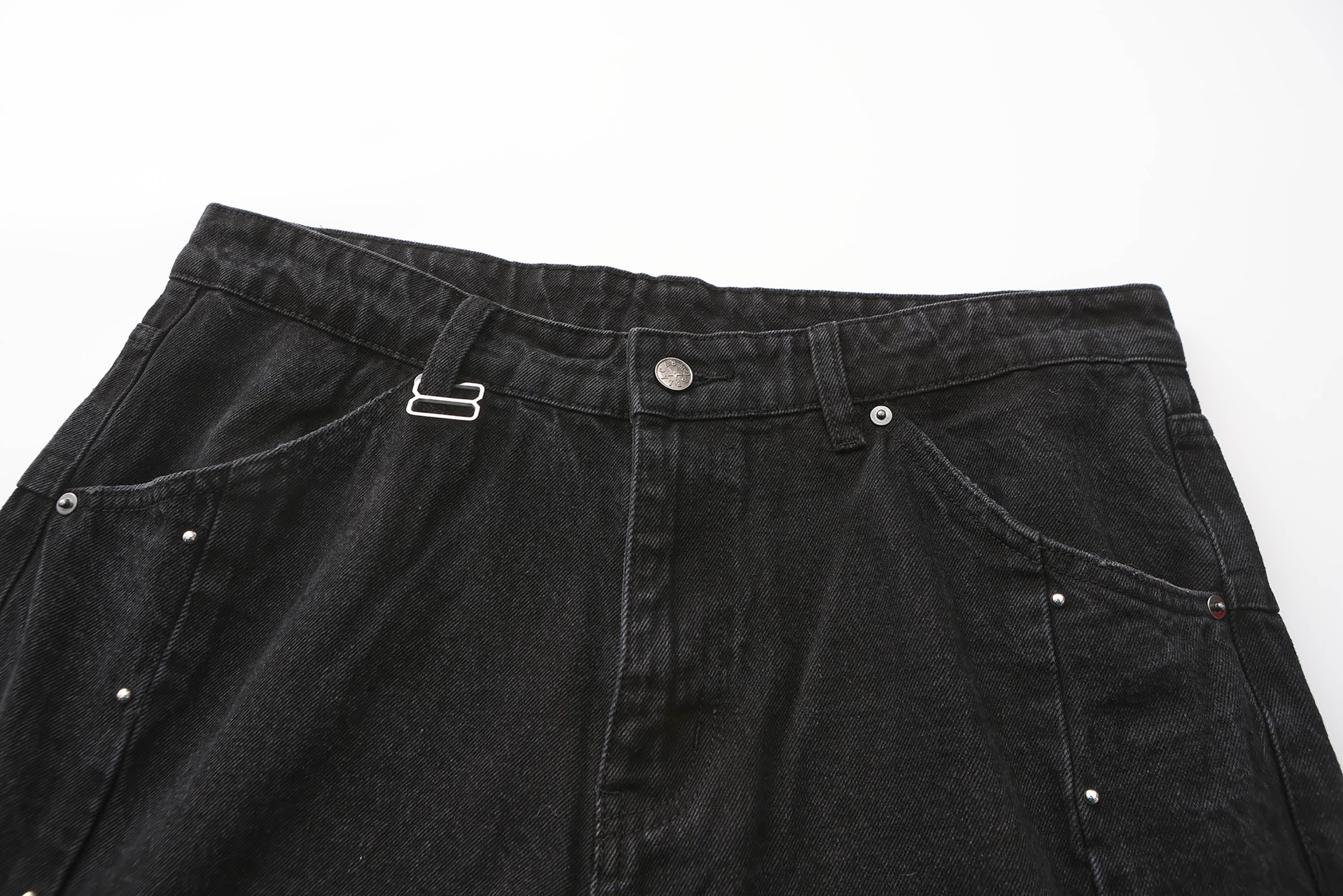 BLACK8MOB Armour Crinkled Rivet Pants-Pants-S-Free Shipping Leatheretro