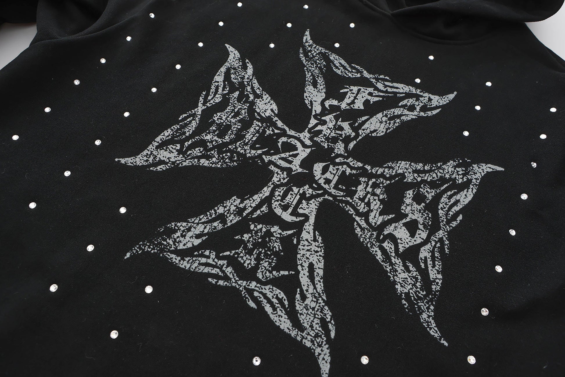 BLACK8MOB Full Studded Cross Hoodie-Hoodie-S-Free Shipping Leatheretro