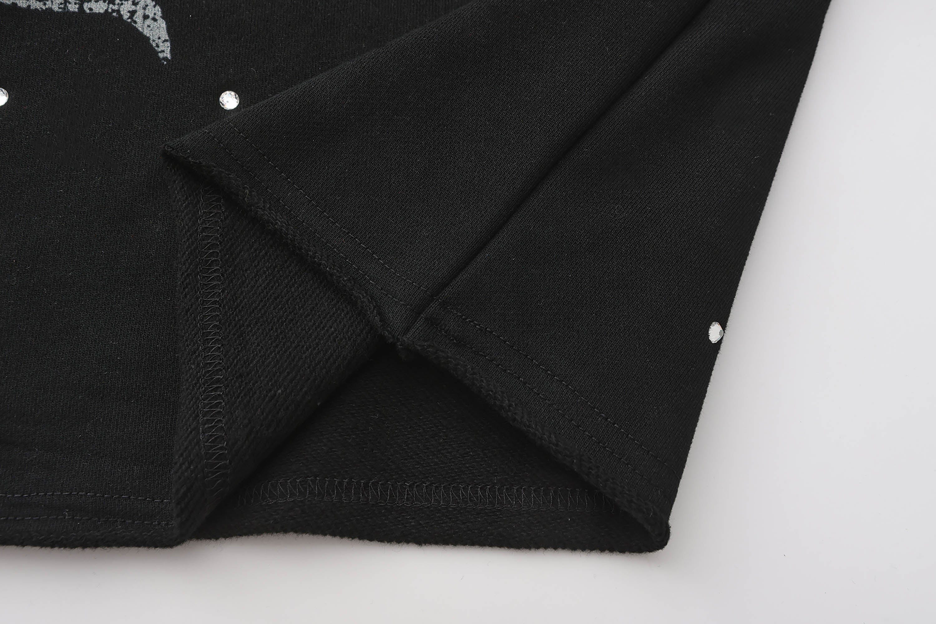 BLACK8MOB Full Studded Cross Hoodie-Hoodie-S-Free Shipping Leatheretro