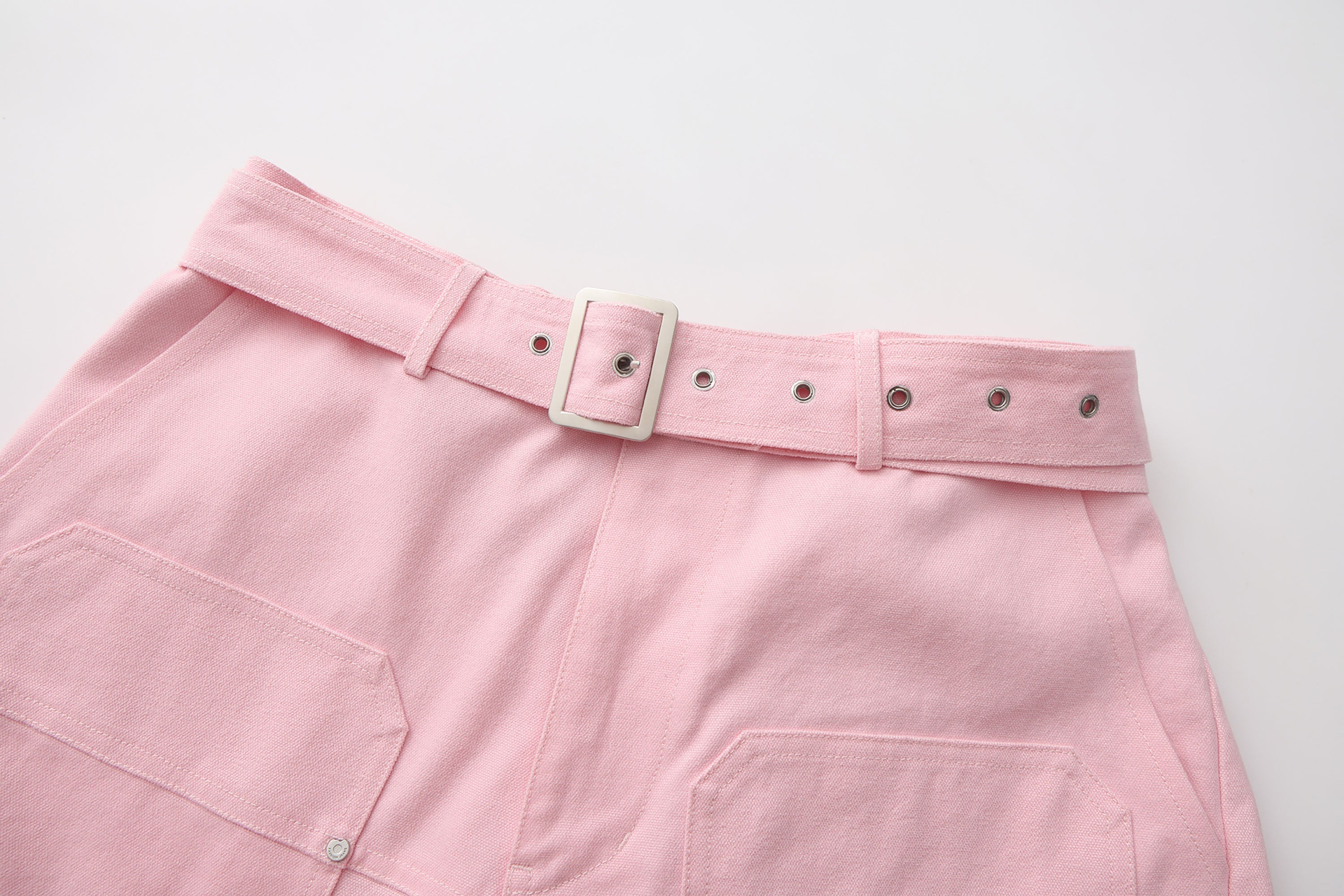 VANN VALRENCE Belt Raw-Edge Cotton Shorts-Shorts-S-Free Shipping Leatheretro