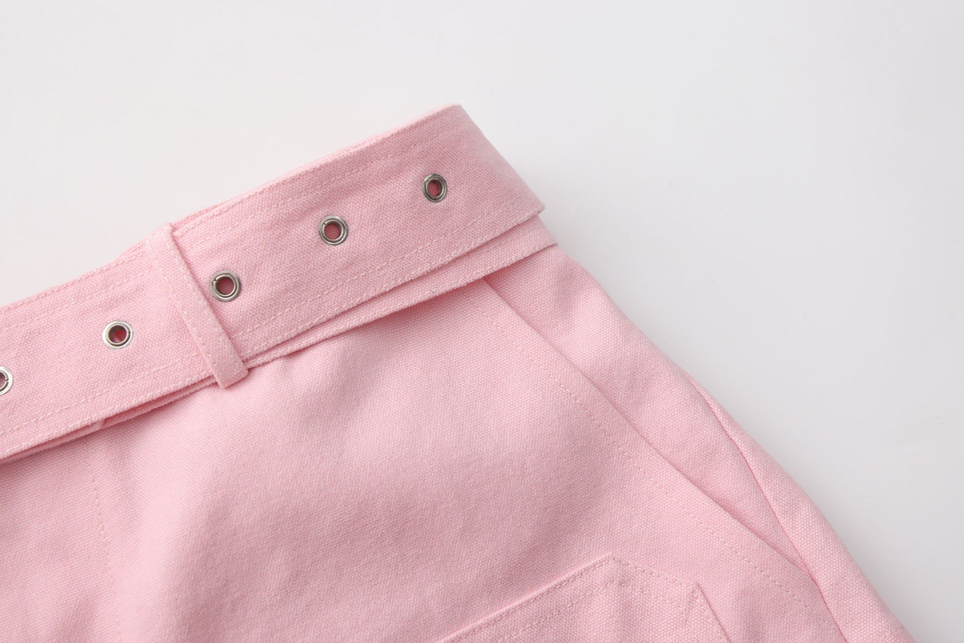 VANN VALRENCE Belt Raw-Edge Cotton Shorts-Shorts-S-Free Shipping Leatheretro