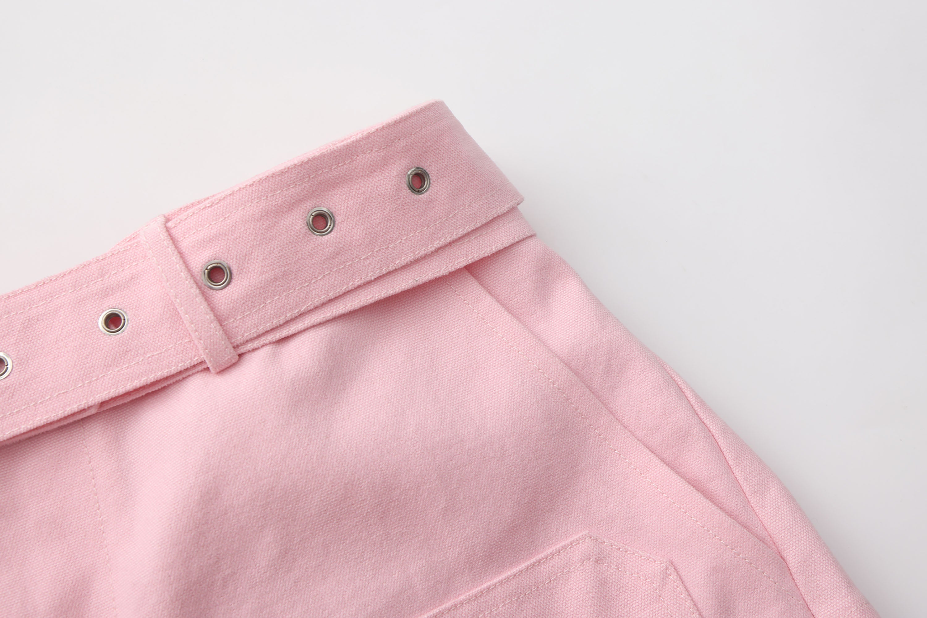 VANN VALRENCE Belt Raw-Edge Cotton Shorts-Shorts-S-Free Shipping Leatheretro