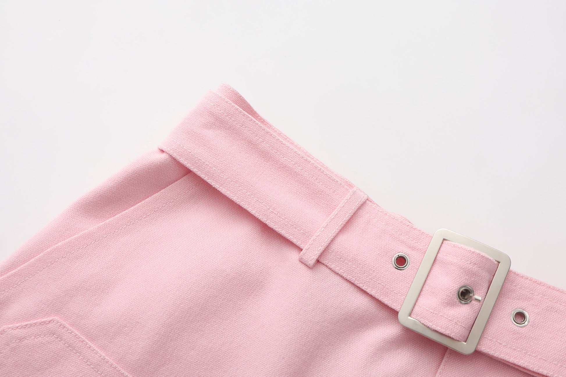 VANN VALRENCE Belt Raw-Edge Cotton Shorts-Shorts-S-Free Shipping Leatheretro