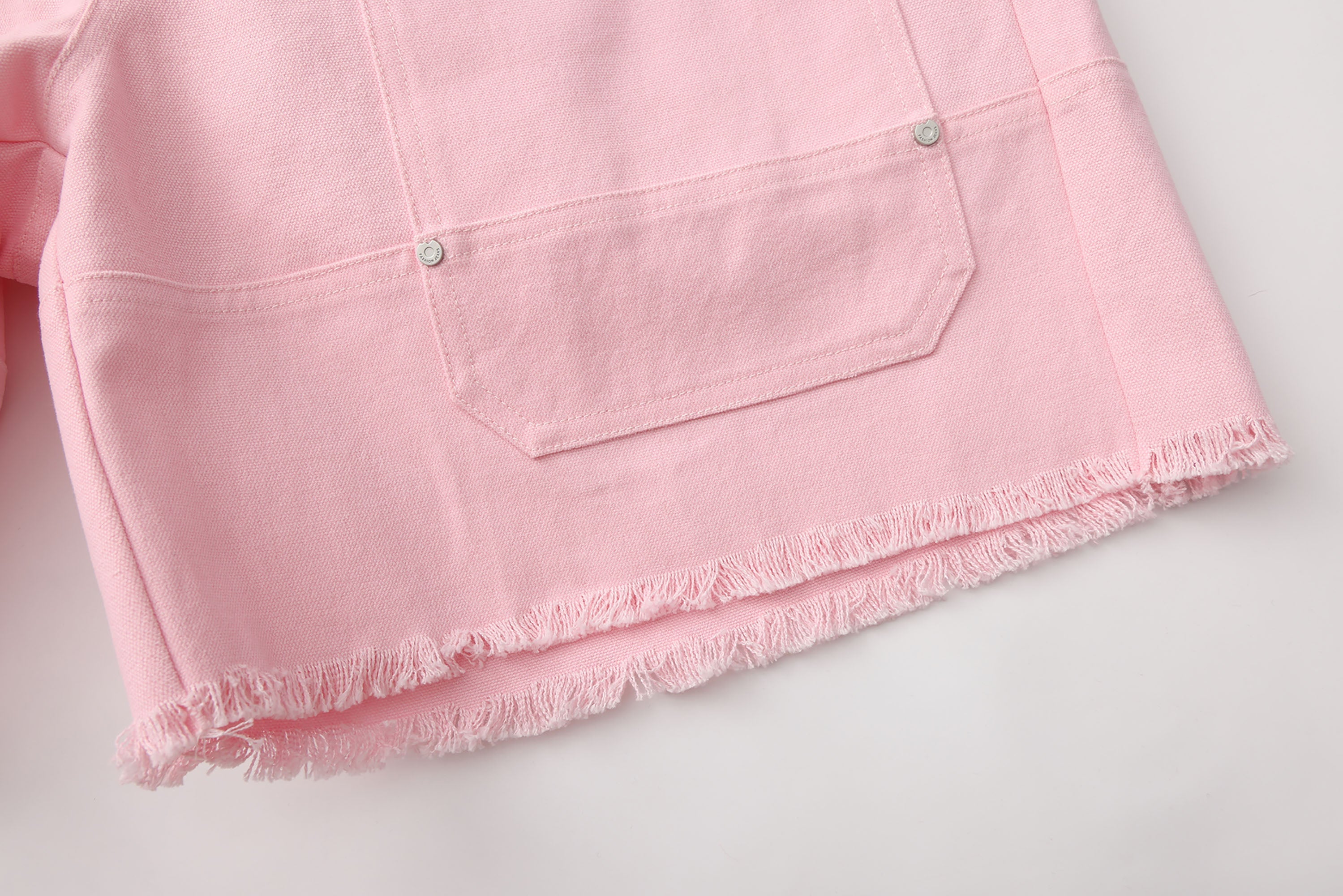 VANN VALRENCE Belt Raw-Edge Cotton Shorts-Shorts-S-Free Shipping Leatheretro