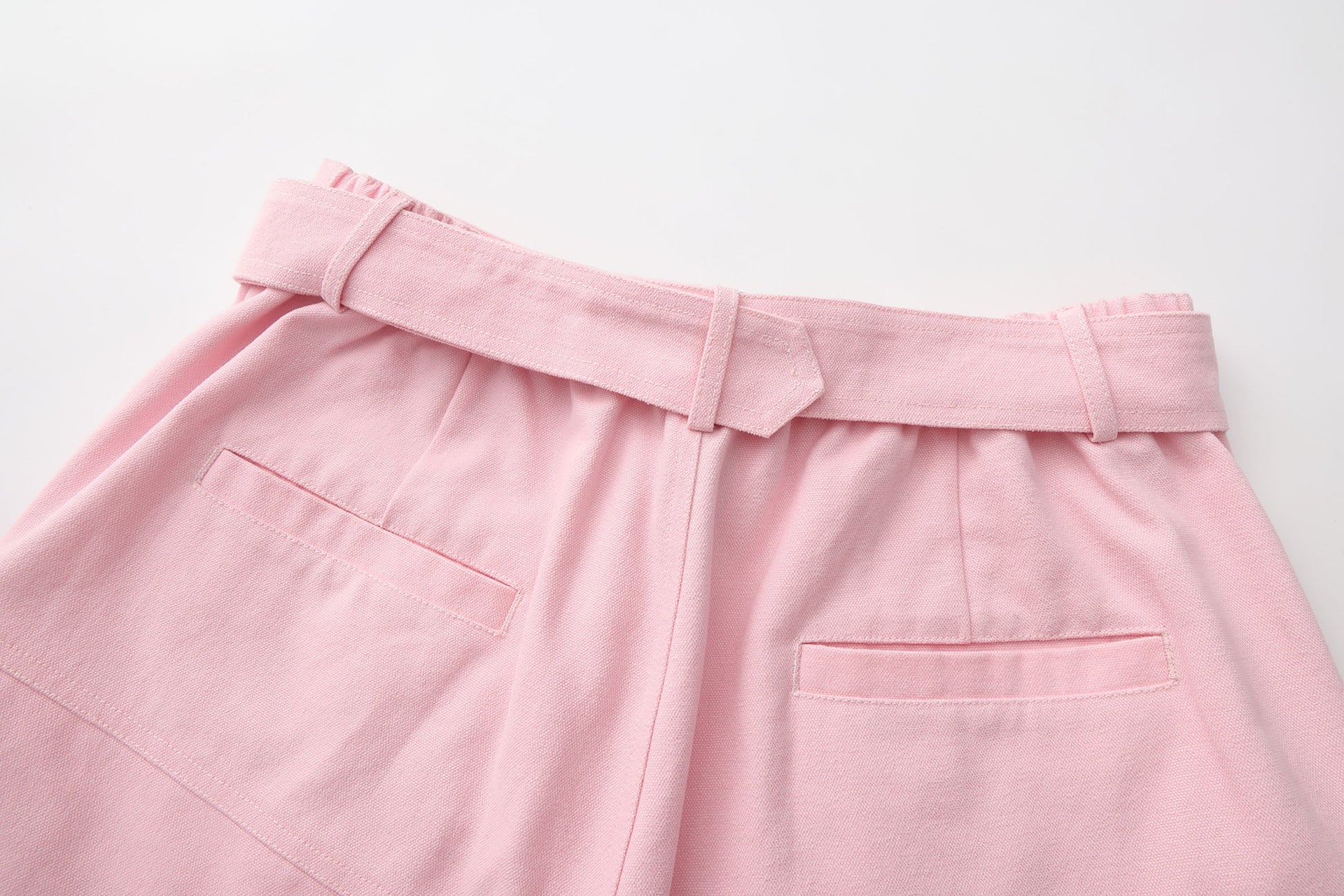 VANN VALRENCE Belt Raw-Edge Cotton Shorts-Shorts-S-Free Shipping Leatheretro