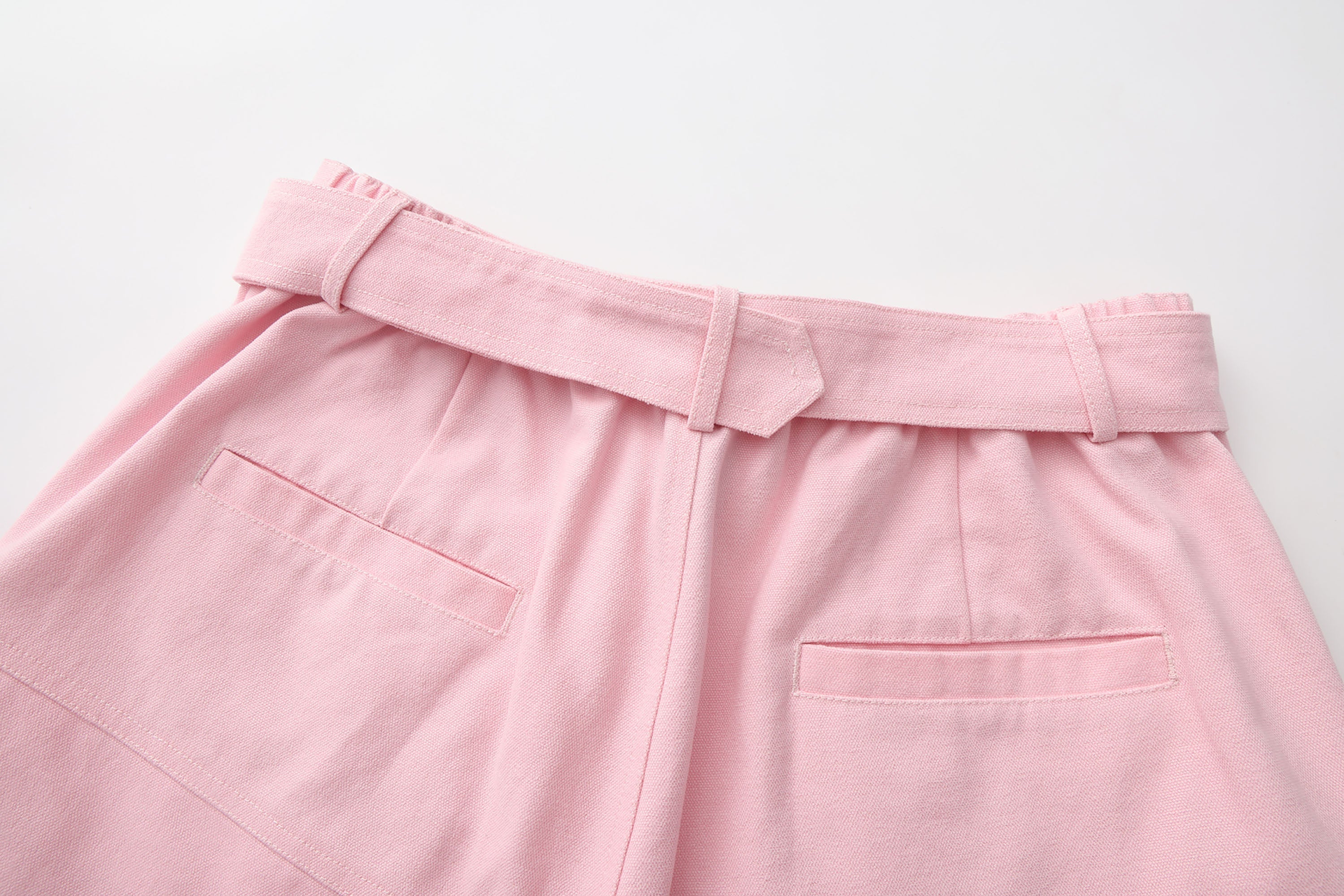 VANN VALRENCE Belt Raw-Edge Cotton Shorts-Shorts-S-Free Shipping Leatheretro