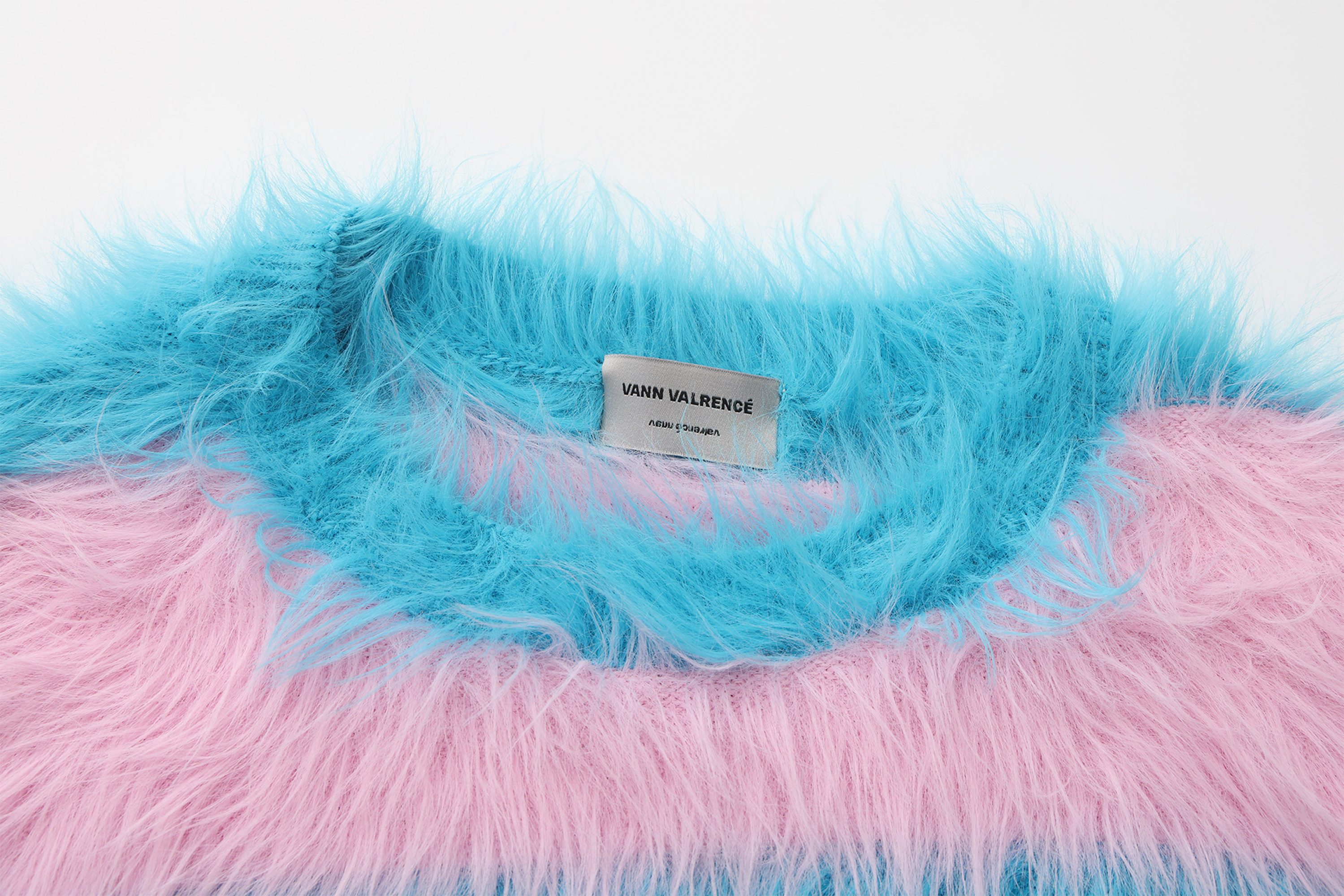 VANN VALRENCE Contrast Candy Stripe Fuzzy Sweater-Sweater-S-Free Shipping Leatheretro