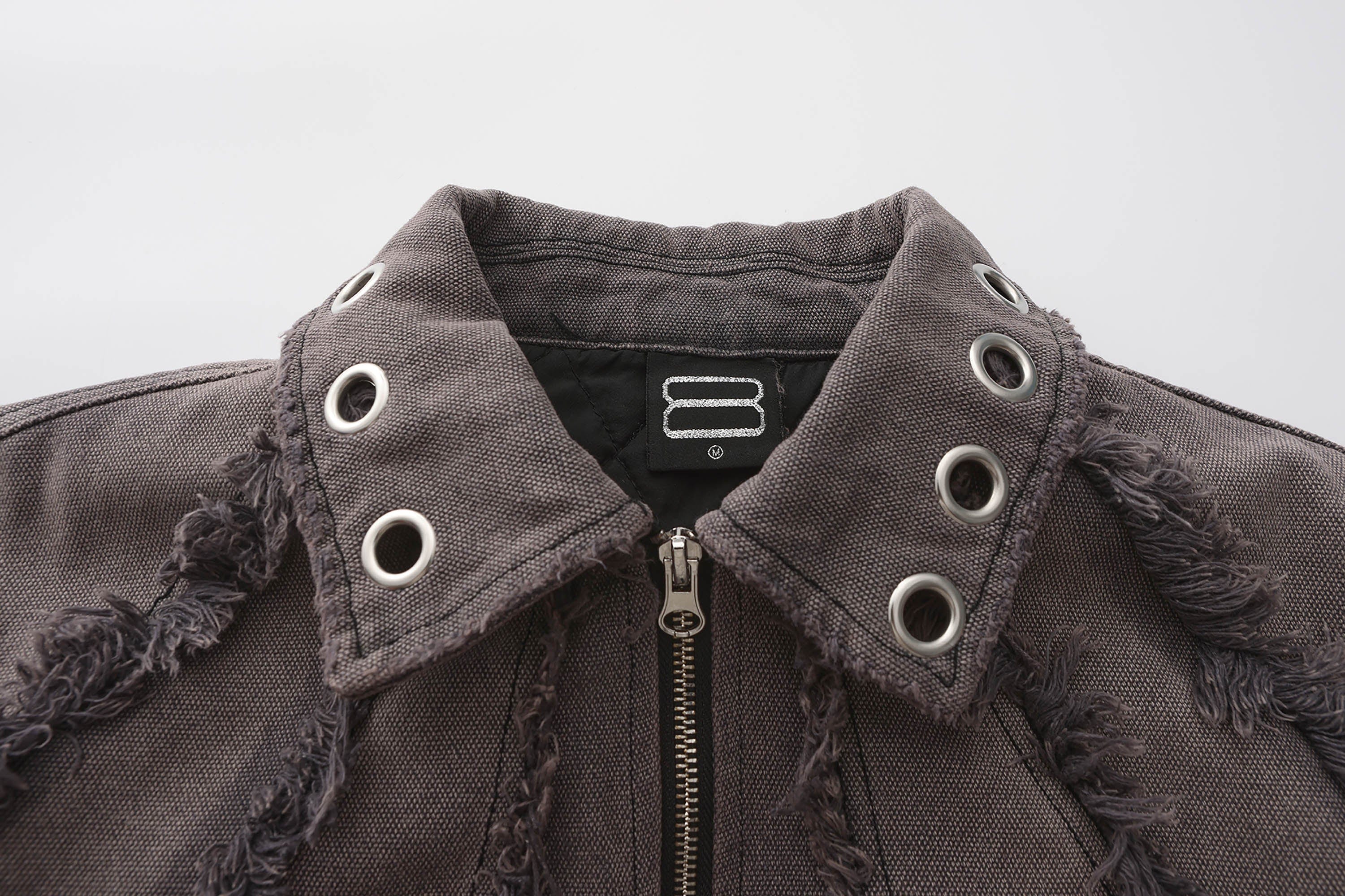 BLACK8MOB Deconstructed Frayed Jacket-Jacket-S-Free Shipping Leatheretro