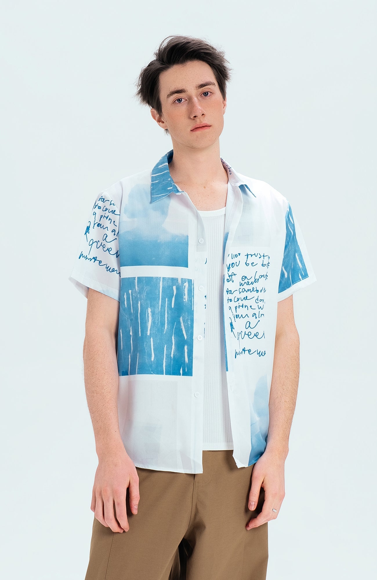WIID Paneled Full-Print Half Shirt-Half shirt-M (Preorder)-Free Shipping Leatheretro