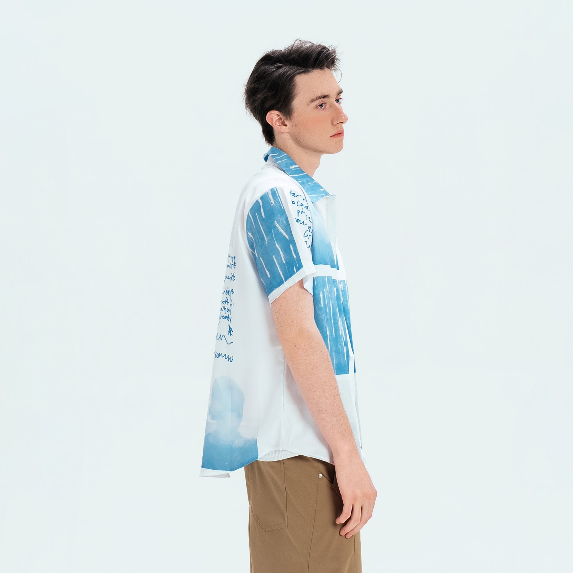 WIID Paneled Full-Print Half Shirt-Half shirt-M (Preorder)-Free Shipping Leatheretro