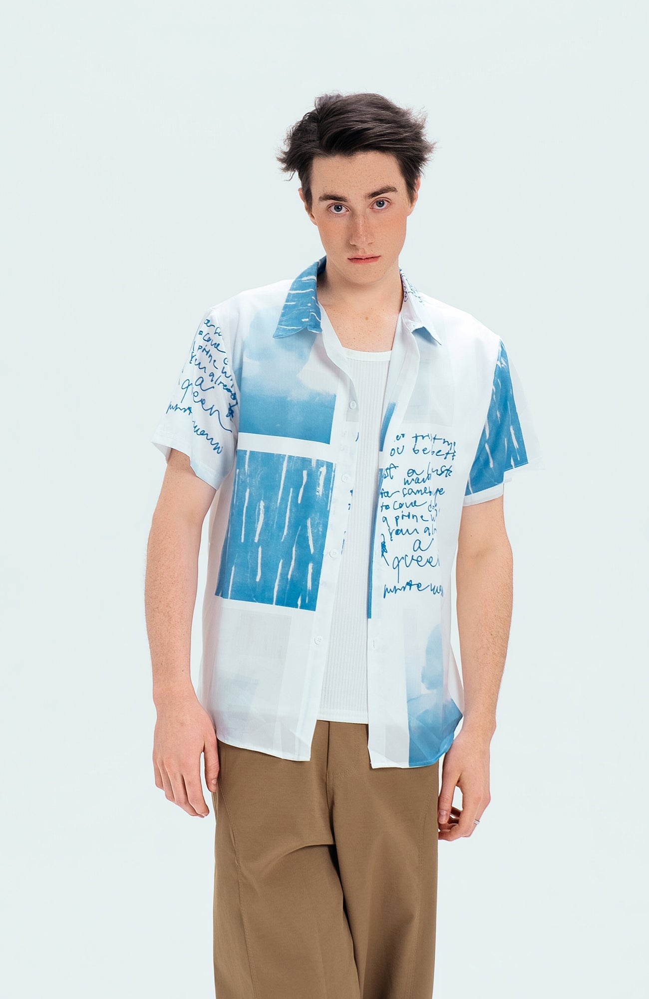 WIID Paneled Full-Print Half Shirt-Half shirt-M (Preorder)-Free Shipping Leatheretro