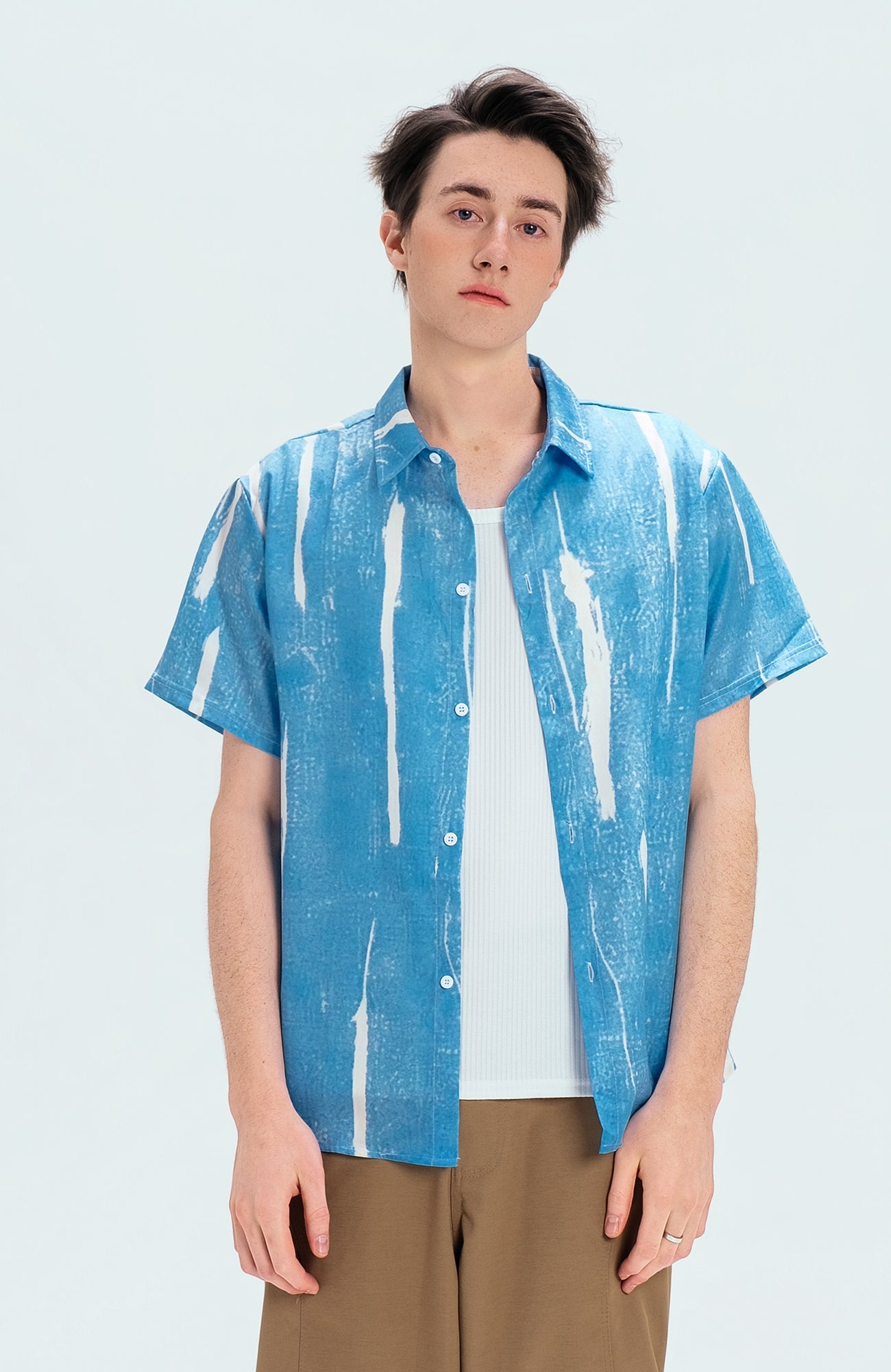WIID Brush-Paint Full-Print Half Shirt-Half shirt-M (Preorder)-Free Shipping Leatheretro
