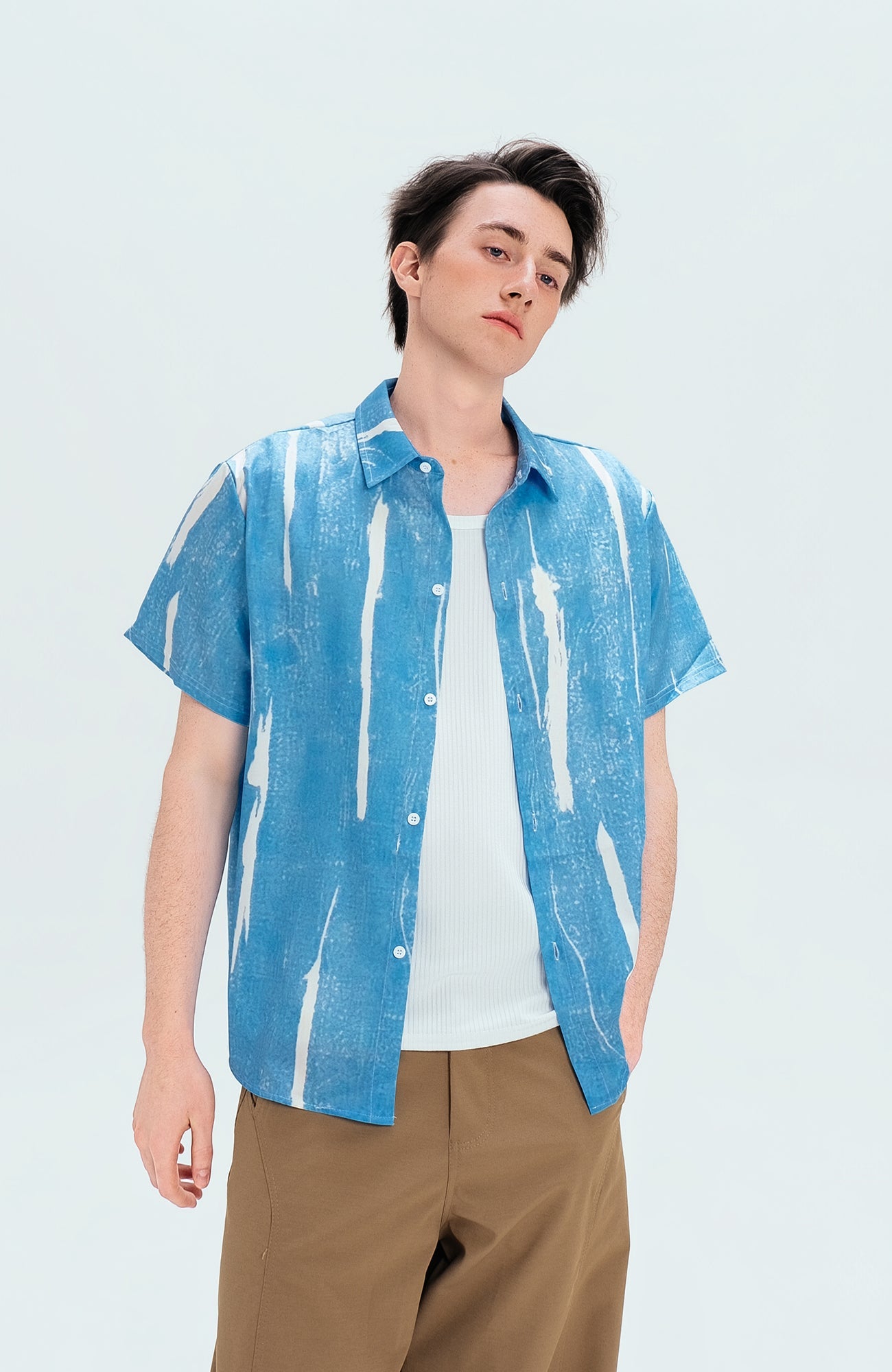 WIID Brush-Paint Full-Print Half Shirt-Half shirt-M (Preorder)-Free Shipping Leatheretro