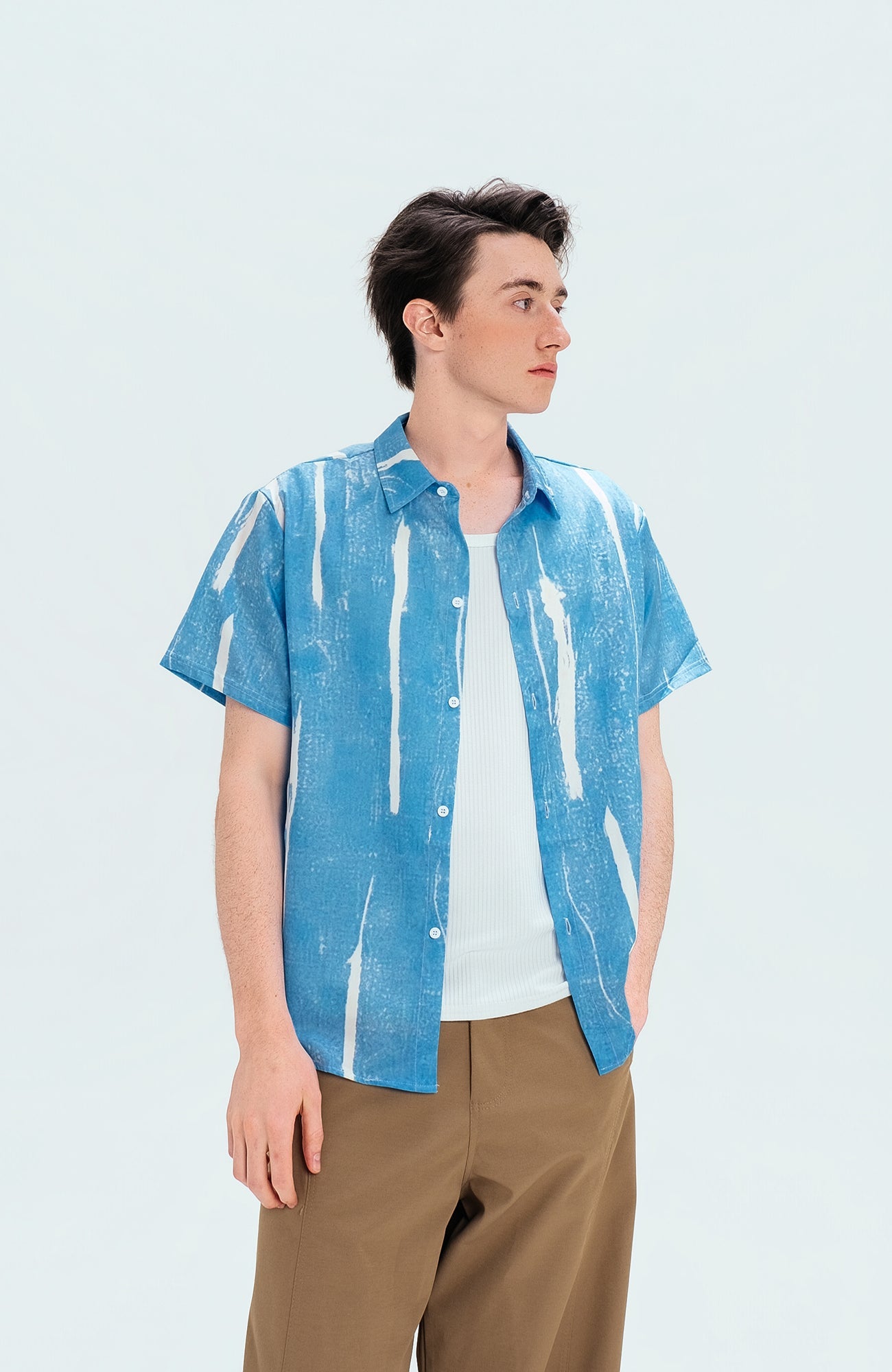 WIID Brush-Paint Full-Print Half Shirt-Half shirt-M (Preorder)-Free Shipping Leatheretro
