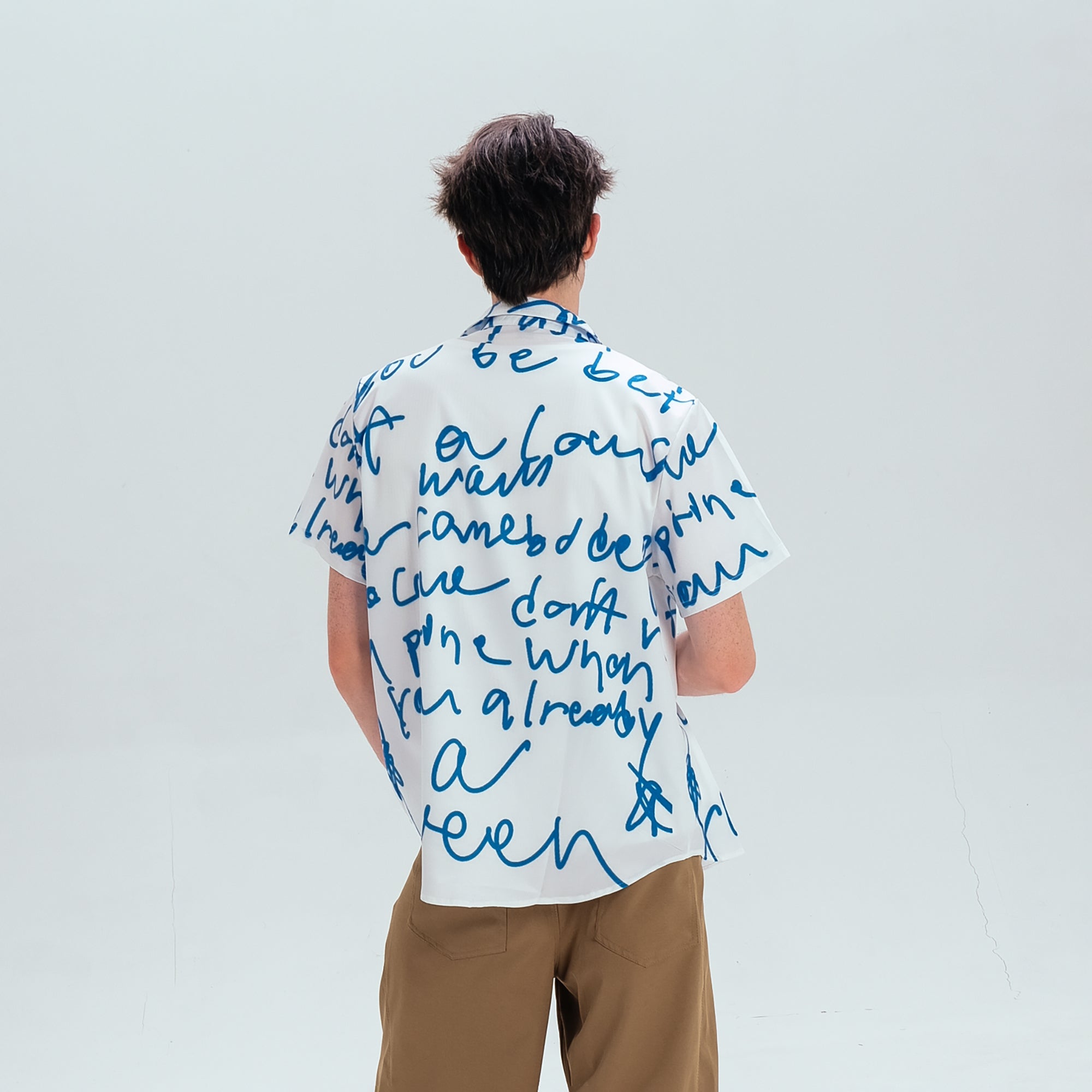 WIID All-Over Letter Cuban Half Shirt-Half shirt-M (Preorder)-Free Shipping Leatheretro