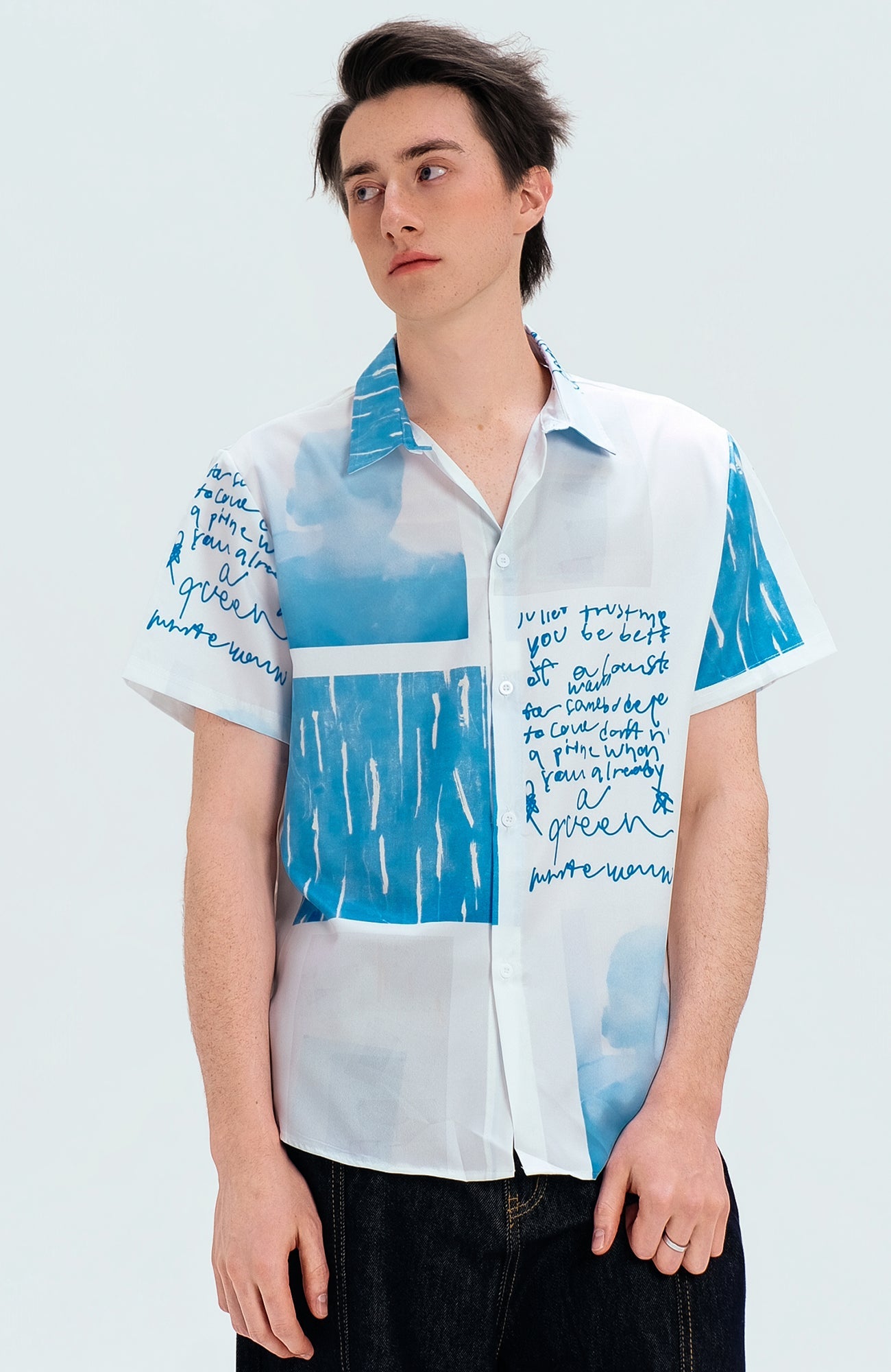 WIID Paneled Full-Print Half Shirt-Half shirt-M (Preorder)-Free Shipping Leatheretro