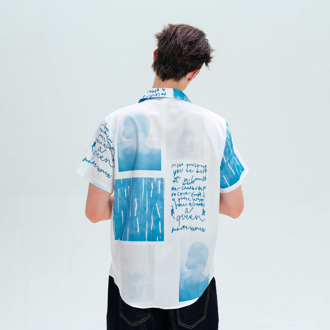 WIID Paneled Full-Print Half Shirt-Half shirt-M (Preorder)-Free Shipping Leatheretro