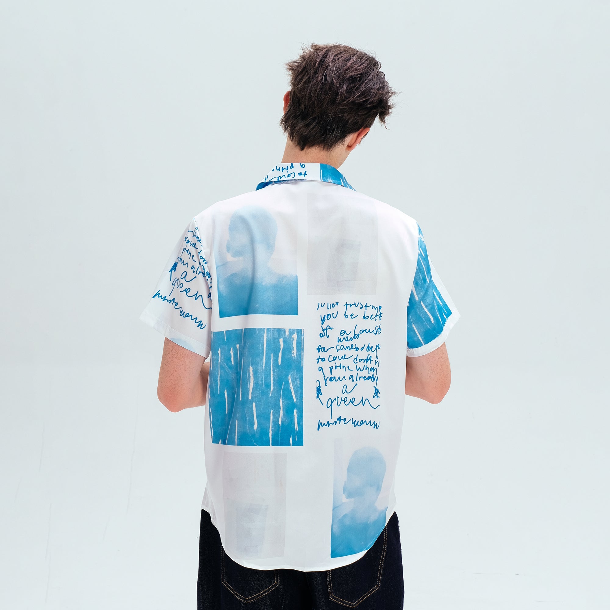 WIID Paneled Full-Print Half Shirt-Half shirt-M (Preorder)-Free Shipping Leatheretro