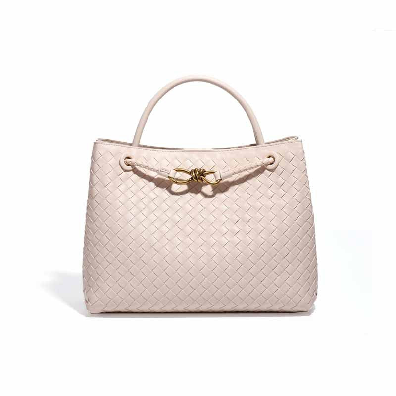 Hand Woven Large Capacity Tote Handbag-Tote Bag-Beige-Free Shipping Leatheretro