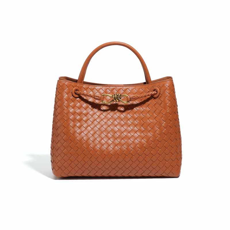 Hand Woven Large Capacity Tote Handbag-Tote Bag-Brown-Free Shipping Leatheretro