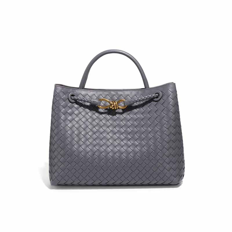 Hand Woven Large Capacity Tote Handbag-Tote Bag-Dark Gray-Free Shipping Leatheretro