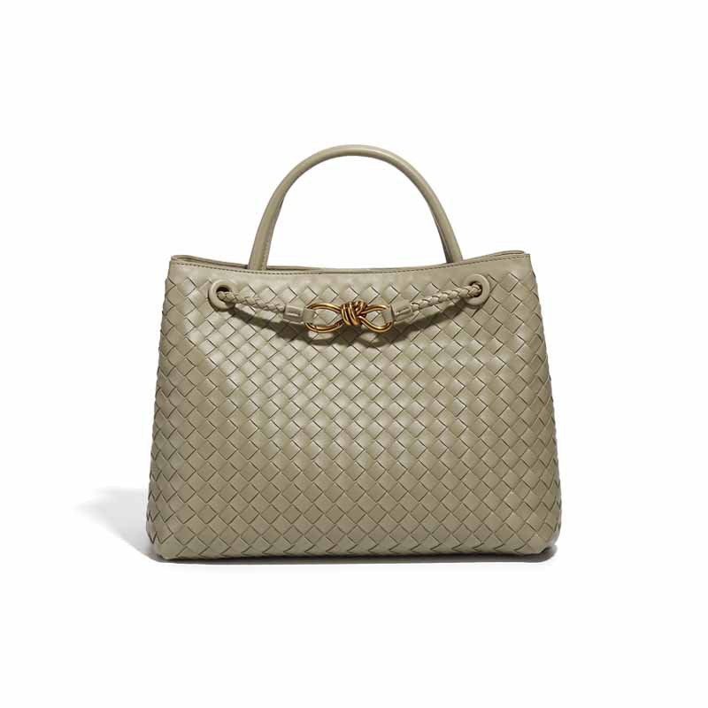 Hand Woven Large Capacity Tote Handbag-Tote Bag-Travertine Green-Free Shipping Leatheretro