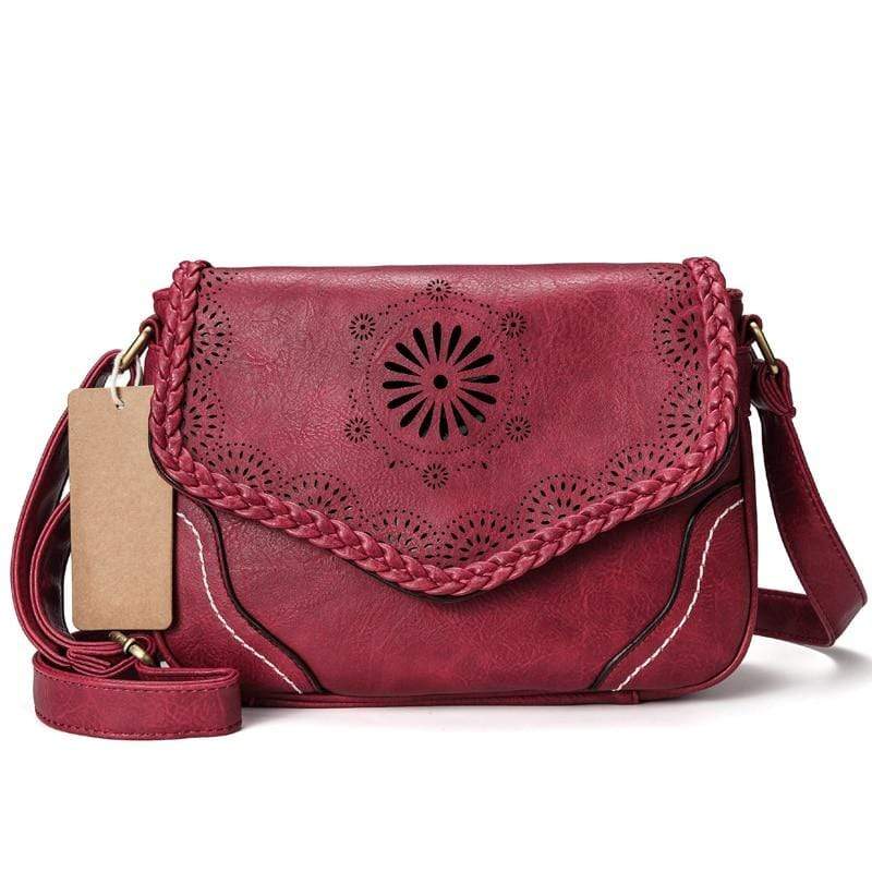Vintage Women Shoulder Bag-Handbags-Wine-Free Shipping Leatheretro