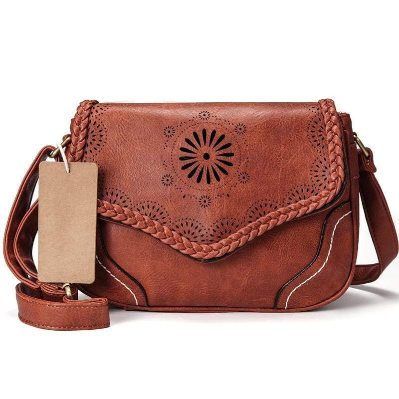 Vintage Women Shoulder Bag-Handbags-Brown-Free Shipping Leatheretro