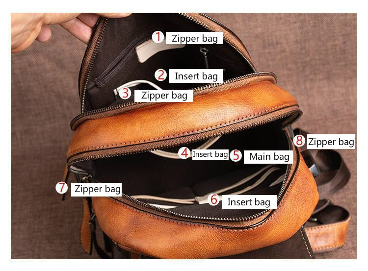 Handmade Embossed Vintage Fashion Backpack-Backpacks-Gray-Free Shipping Leatheretro