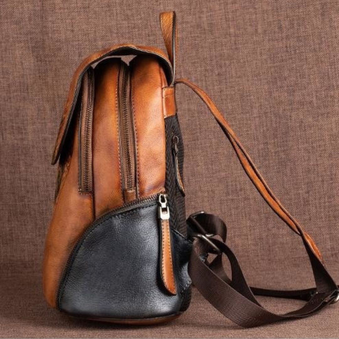 Handmade Embossed Vintage Fashion Backpack-Backpacks-Gray-Free Shipping Leatheretro