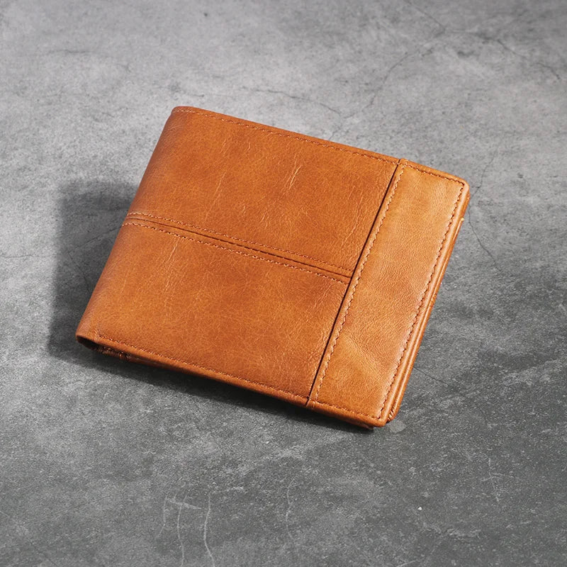 Handmade Genuine Leather Men's Wallet - Slim, Durable Purse-Wallets & Money Clips-Bronze-Free Shipping Leatheretro