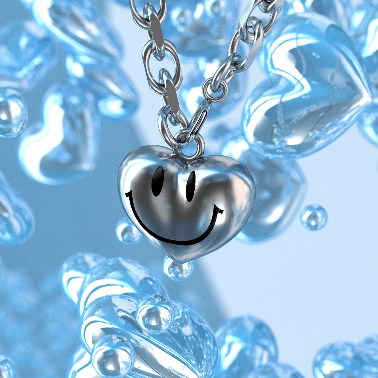 LURS Smiling Heart Necklace-Accessories-17.7 INCH | 45 CM-Free Shipping Leatheretro