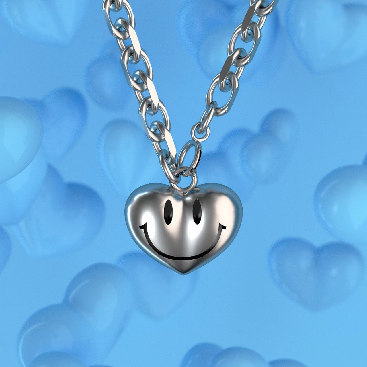 LURS Smiling Heart Necklace-Accessories-17.7 INCH | 45 CM-Free Shipping Leatheretro