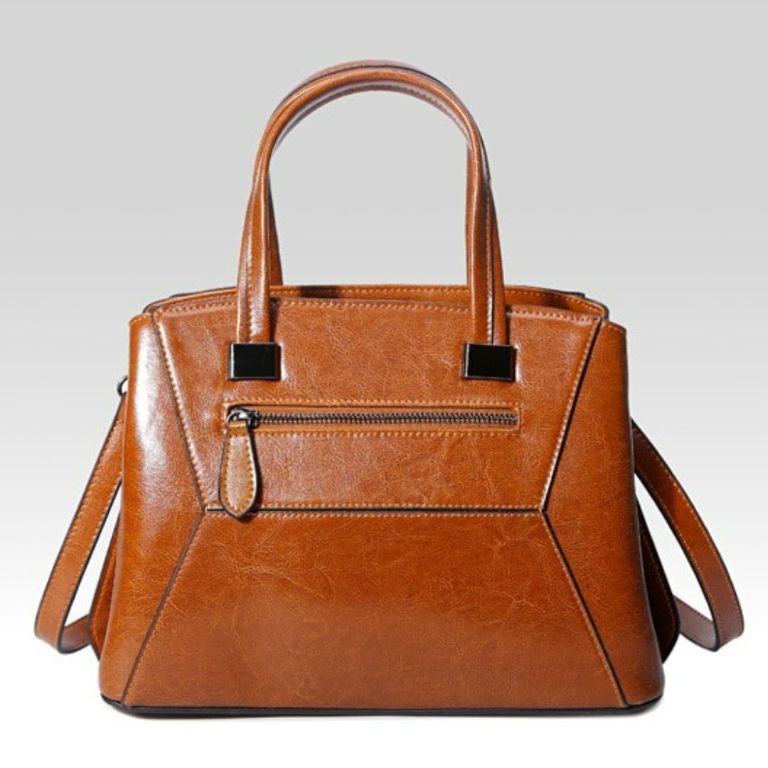 Oil Wax Cowhide Cross body Handbag-Handbags-Gray-Free Shipping Leatheretro