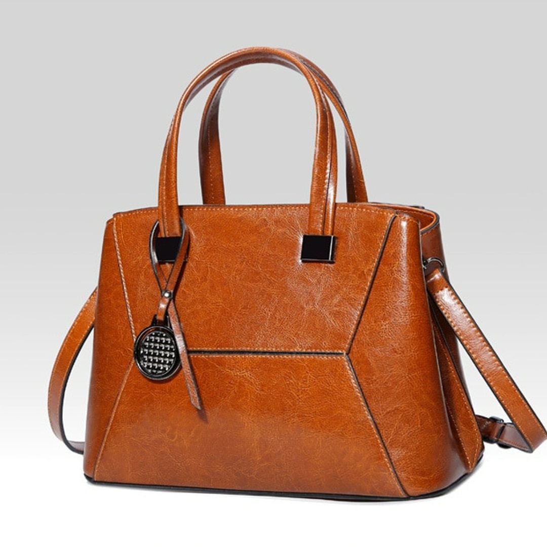 Oil Wax Cowhide Cross body Handbag-Handbags-Gray-Free Shipping Leatheretro