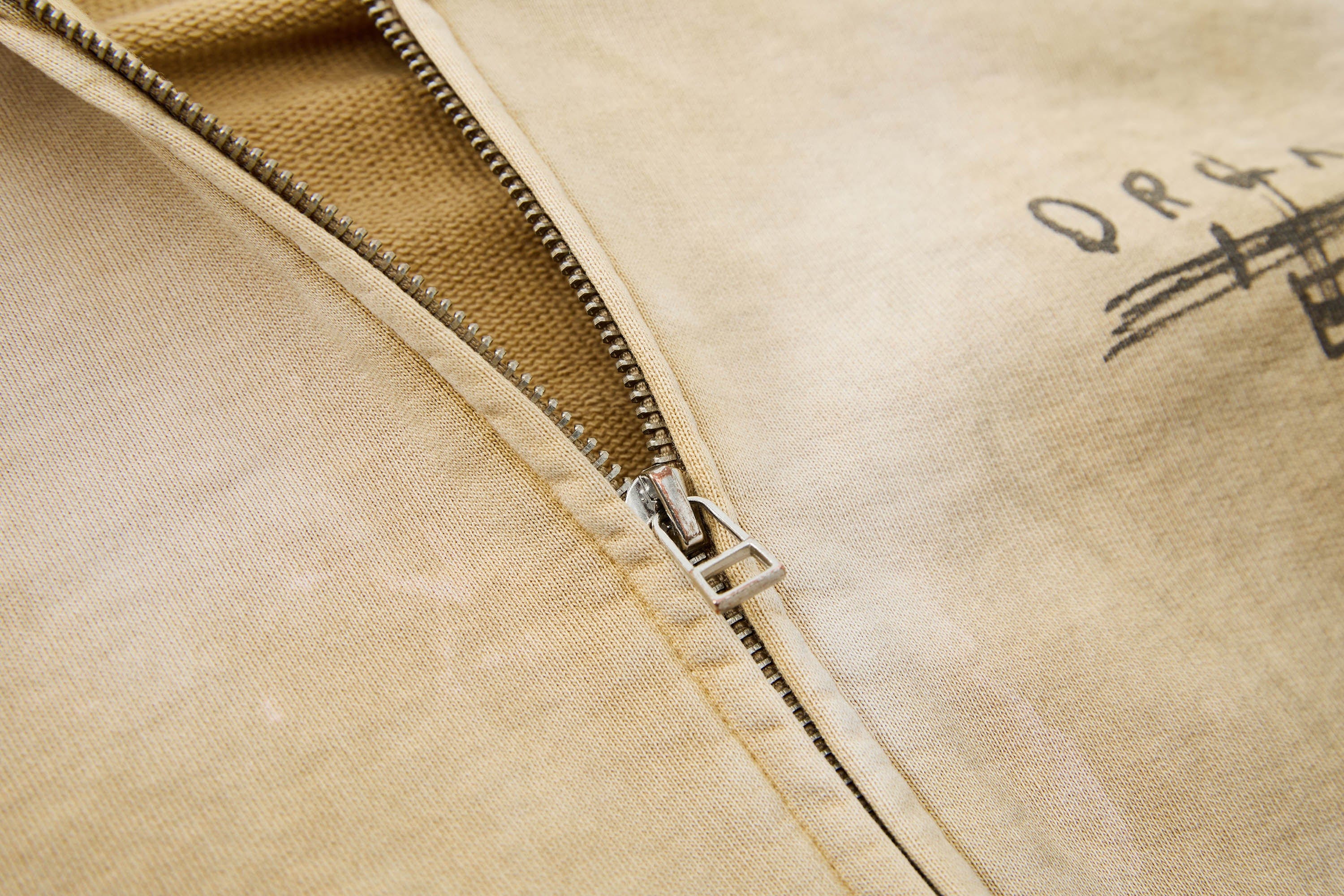 ORGANIC EMOTION Dirty Fit Graffiti Zip-Up Hoodie-Hoodie-XS-Yellow-Free Shipping Leatheretro