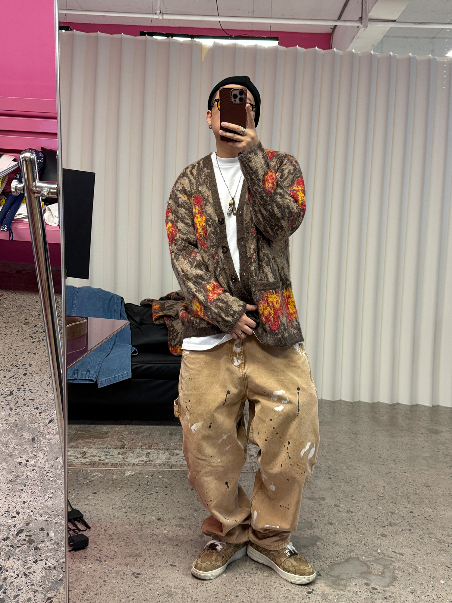 ME DA IGUAL Fuzzy Jacquard Floral Cardigan-Cardigan-M-Free Shipping Leatheretro