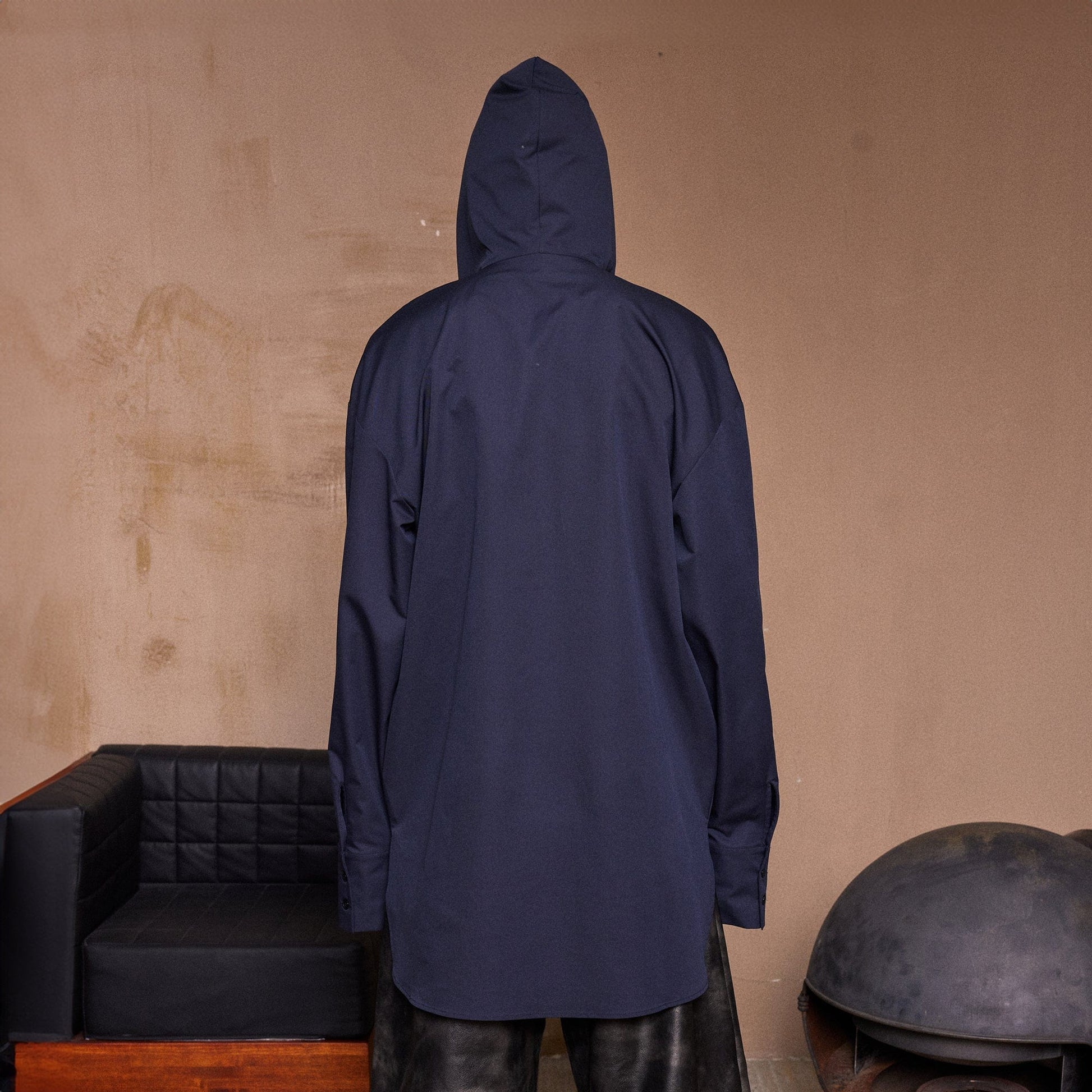 KADAKADA X-Ray Hooded Scarf Longline Shirt-Shirt-M-Free Shipping Leatheretro