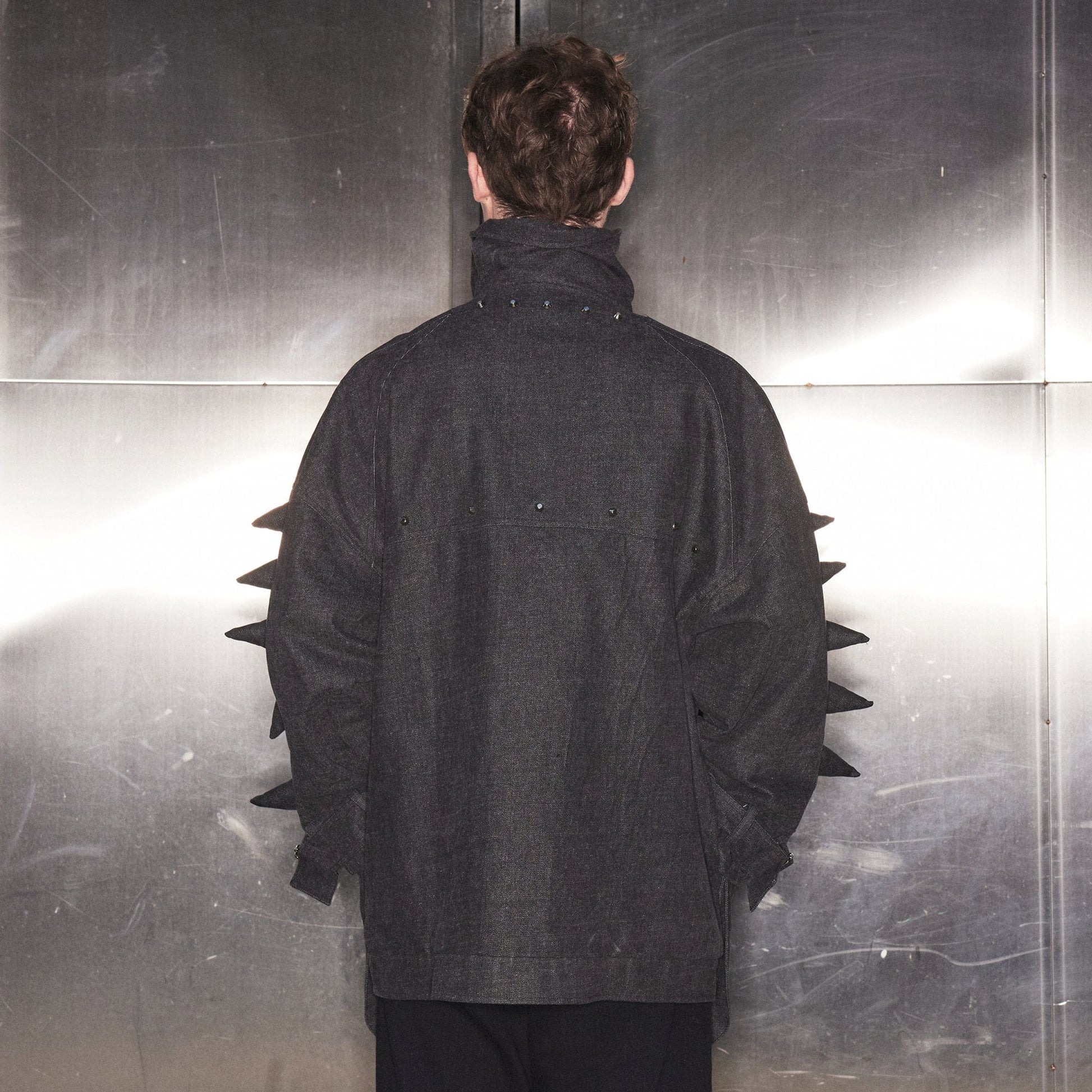 KADAKADA Spiked Multi-Pocket Denim Jacket-Jacket-M-Free Shipping Leatheretro