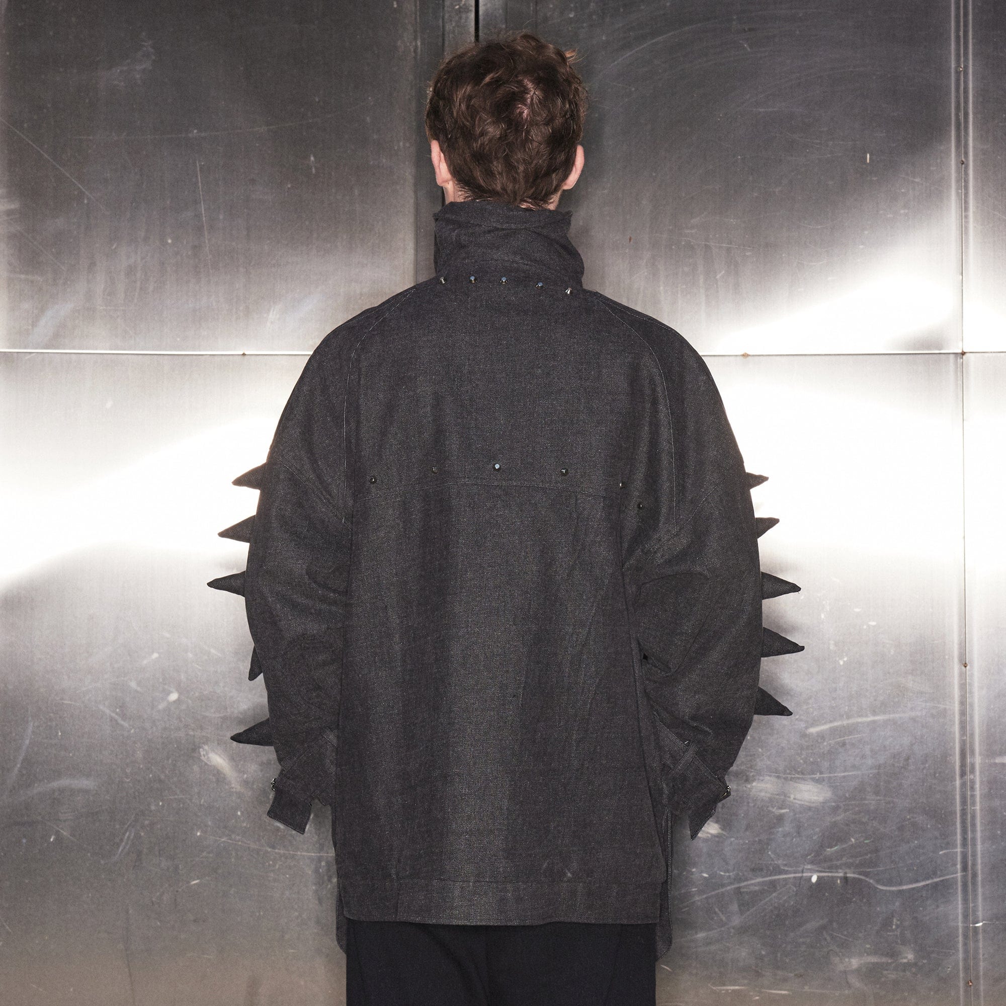 KADAKADA Spiked Multi-Pocket Denim Jacket-Jacket-M-Free Shipping Leatheretro