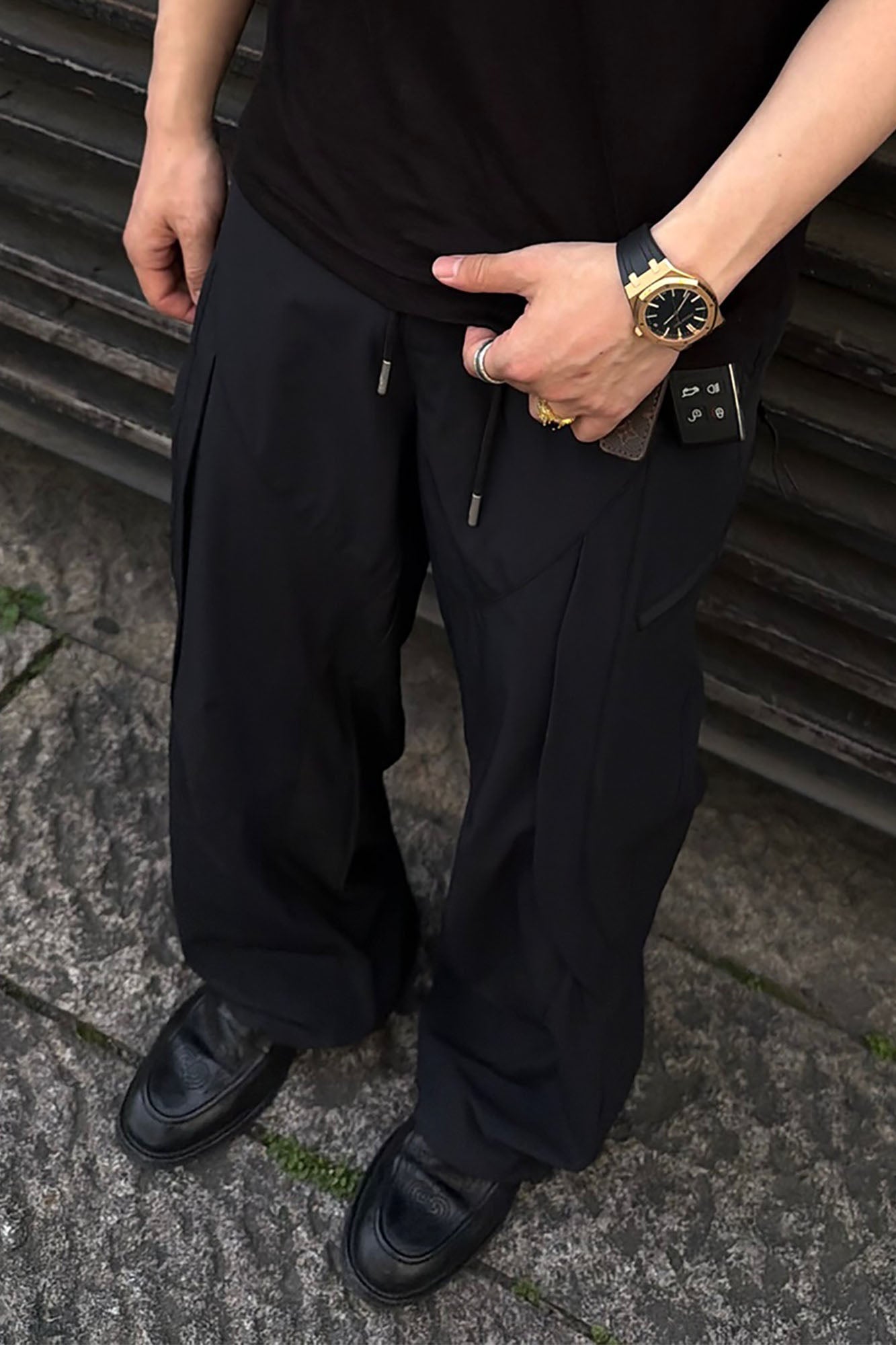 CATSSTAC Multi-Panel Layered Drawstring Pants-Pants-M (Preorder)-Gray-Free Shipping Leatheretro