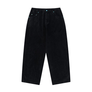 OVDY Distressed Turquoise Rivet Wide-Leg Pants-Pants-S-Free Shipping Leatheretro
