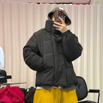 ME DA IGUAL Detachable Sleeve Stand-Collar Quilted Jacket-Jacket-M-Free Shipping Leatheretro